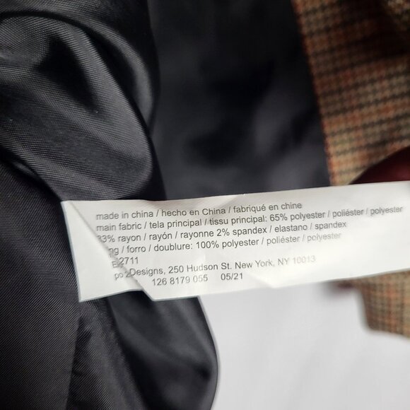 Eloquii Relaxed Fit Boyfriend Blazer Women's 18 Houndstooth Brown 1 Button NWT - Picture 11 of 12